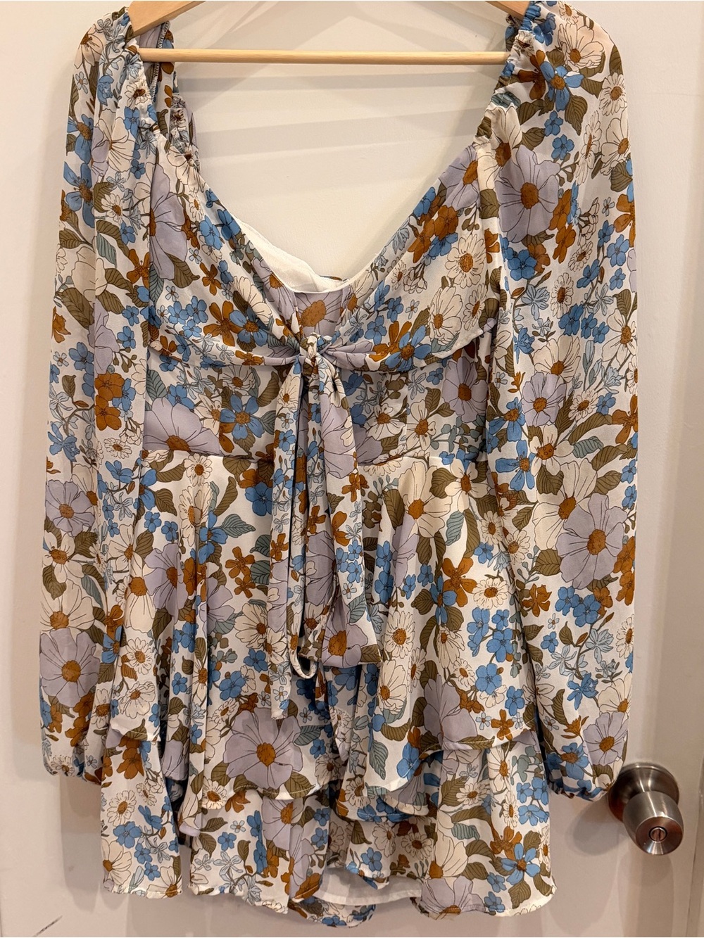 HYFVE‎ Floral Tiered Ruffle Romper Large Cottagecore